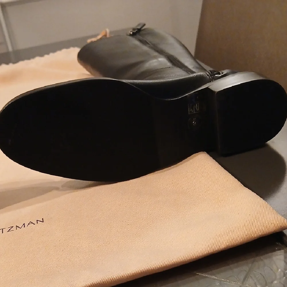 Stuart Weitzman Black Leather Knee-High Boots - Picture 4 of 8